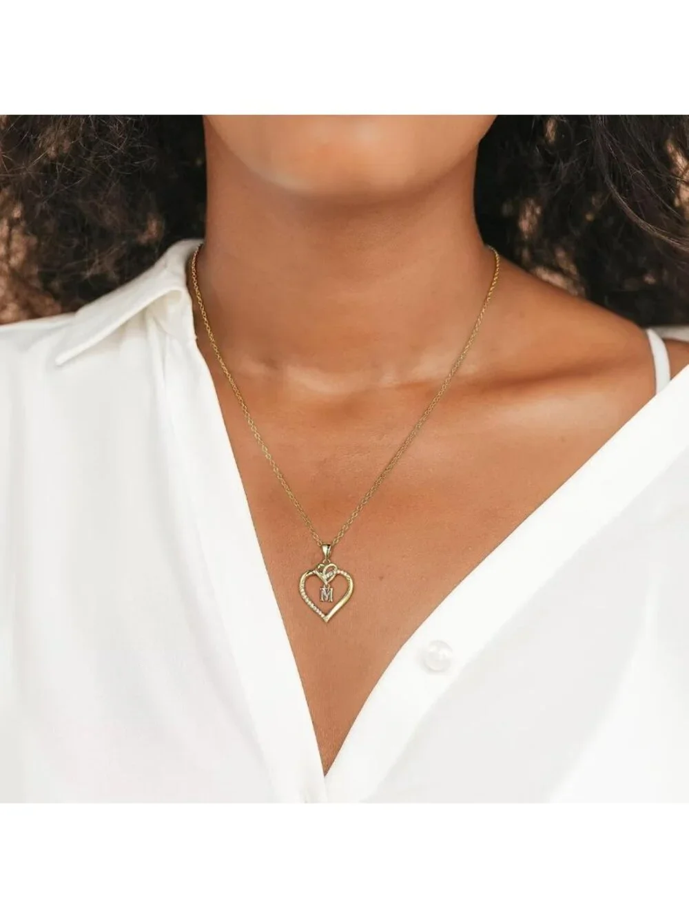 Personalized Heart Initial Necklace for Women & Girls - A-Z Custom Jewelry Gift
